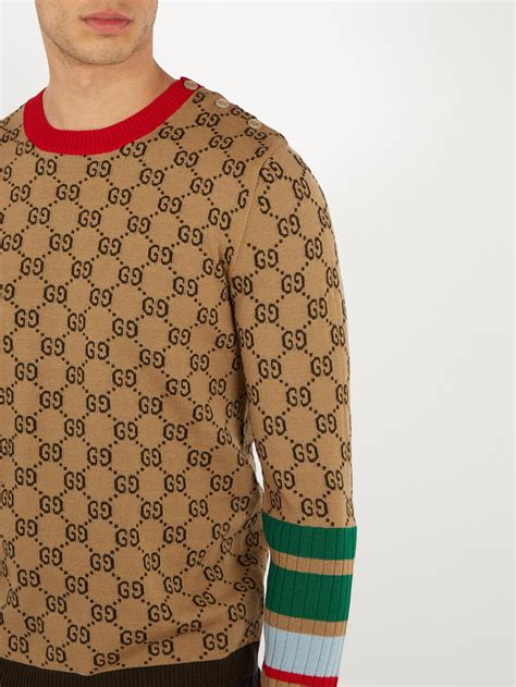 gucci cream crewneck|GG cotton jacquard crewneck sweater .